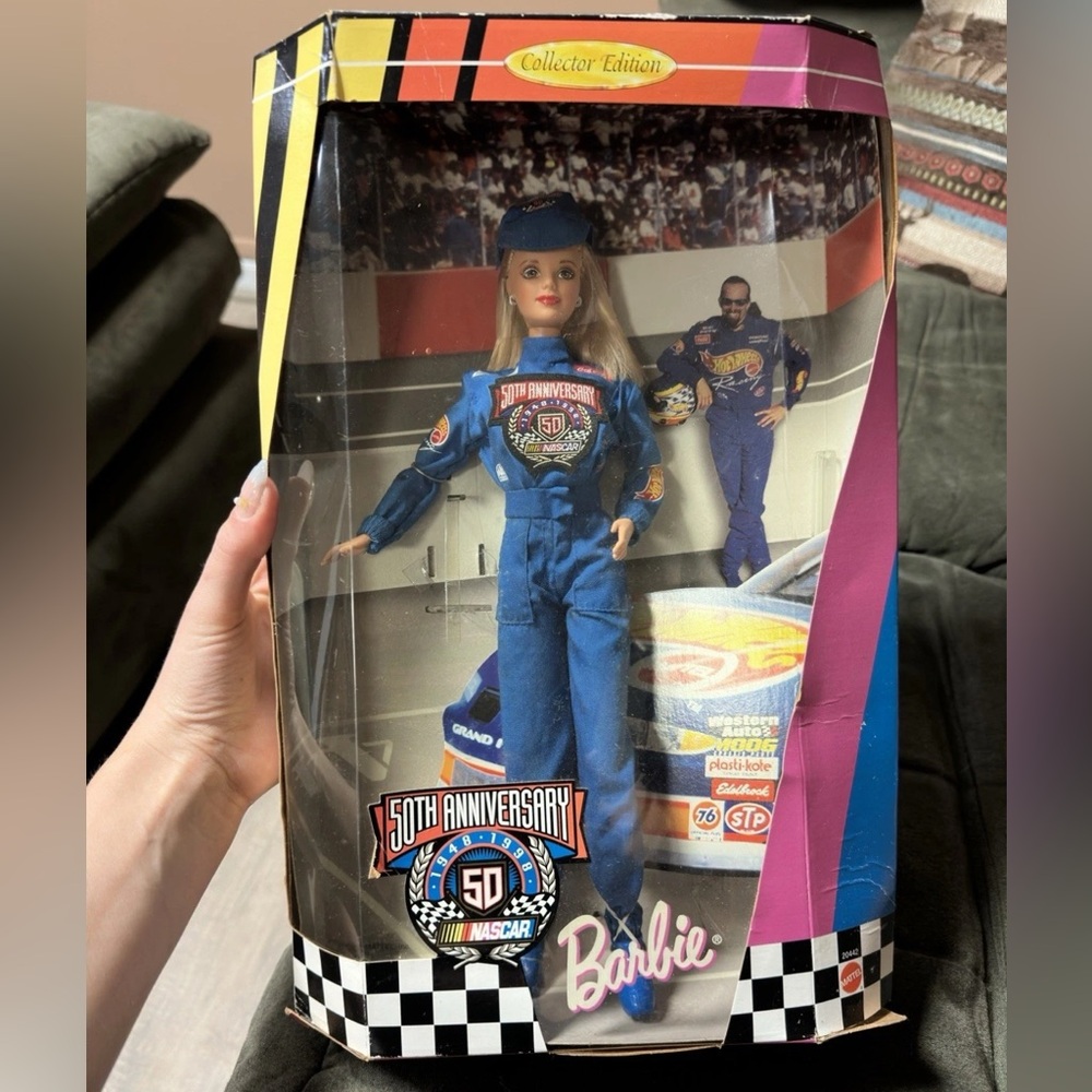 NASCAR 50th Anniversary Barbie Doll Hot Wheels Collector Edition 1998 NRFB